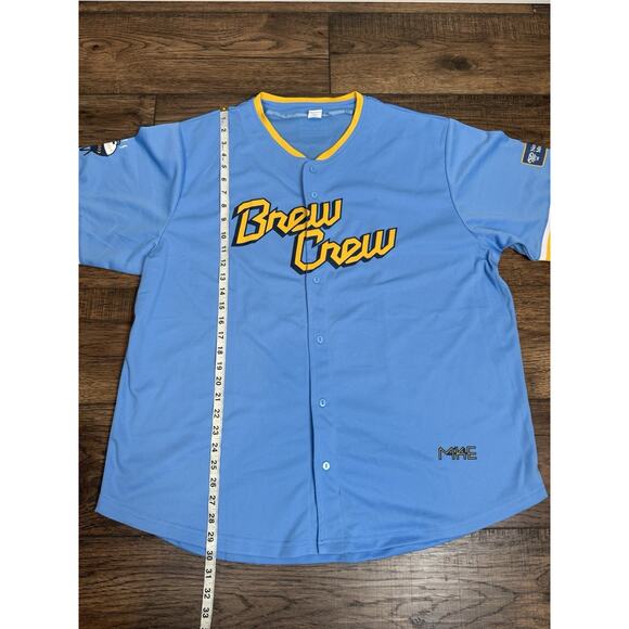 Milwaukee Brewers city connect Baseball Jersey #24 William Contreras Adult Sz XL - Picture 7 of 7